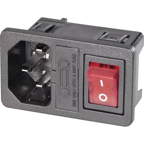 K & B 59JR101-1FRS-LR150 Kaltgeräte-Steckverbinder 59JR Stecker, Einbau vertikal Gesamtpolzahl: 2 + PE Schwarz 1 St.