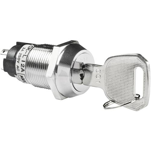 NKK Switches CKL12AFW01 CKL12AFW01 Schlüsselschalter 250 V/AC 3 A 1 x Ein/Ein 1 x 90 ° 1 St.