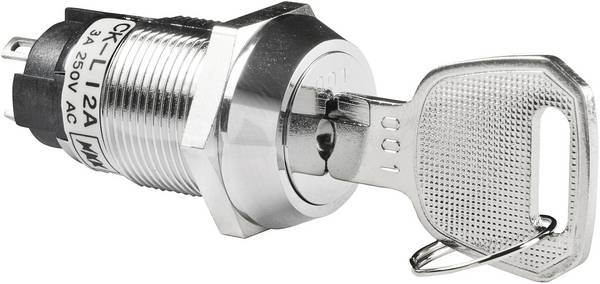 NKK Switches CKL12BFW01 CKL12BFW01 Schlüsselschalter 250 V/AC 3 A 1 x Ein/Ein 1 x 90 ° 1 St.