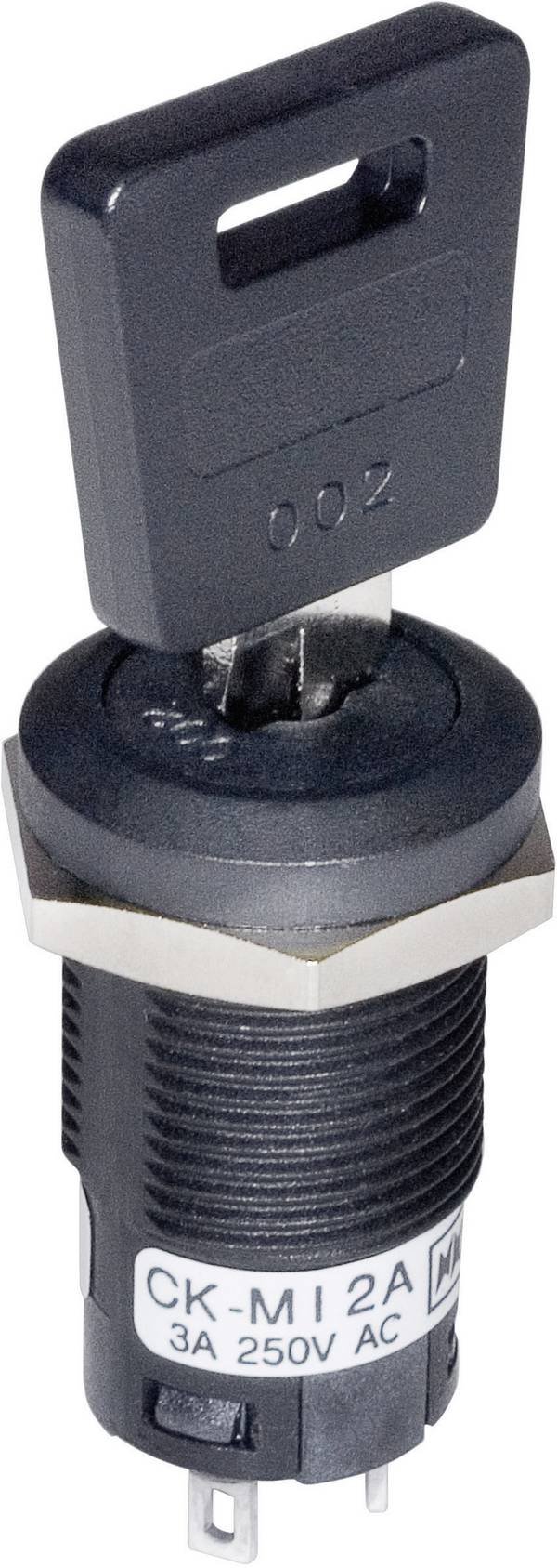 NKK Switches CKM13EFW01 CKM13EFW01 Schlüsselschalter 250 V/AC 3 A 1 x Ein/Aus/Ein 2 x 45 ° 1 St.