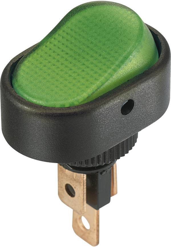 TRU COMPONENTS Wippschalter TC-R13-133B3 12 V/DC 30 A 1 x Aus/Ein  rastend 1 St.  Grün