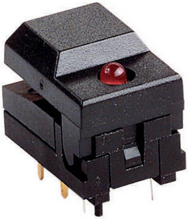 Weltron 604108 604108 Drucktaster 12 V 0.03 A 1 x Aus/(Ein) tastend Rot (L x B x H) 17.5 x 12.5 x 15 mm  1 St.