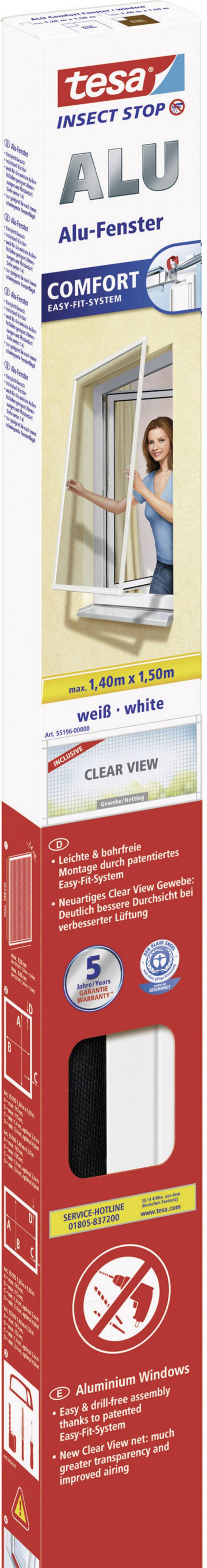 tesa ALU COMFORT 55196-00002-00 Fliegengitter   (B x H) 1400 mm x 1500 mm Weiß 1 St.