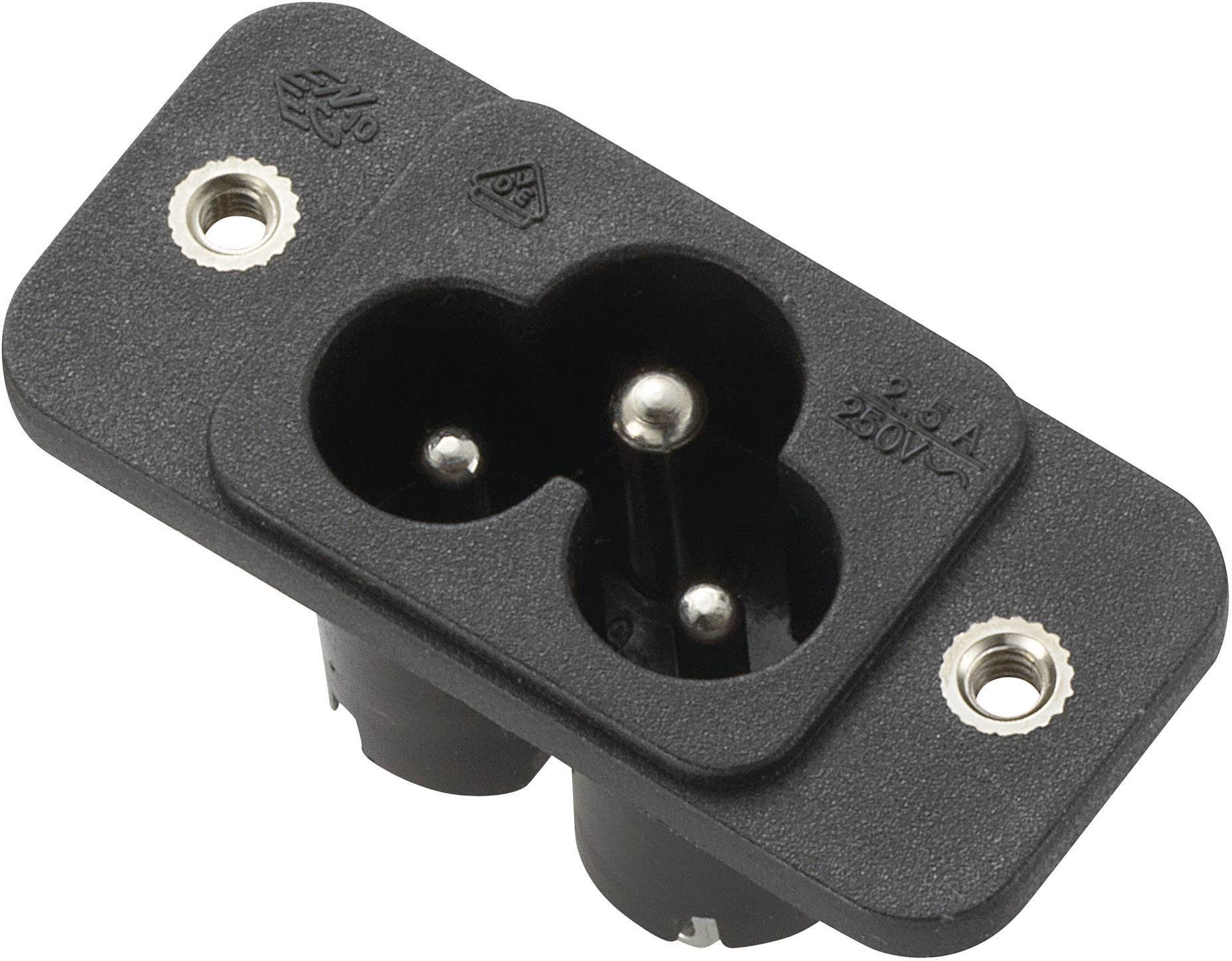 6x C8 Kaltgerätestecker Set - 250V/2A Schraubmontage Für Elektrogeräte