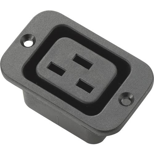 TRU COMPONENTS 715481 Kaltgeräte-Steckverbinder Buchse, Einbau vertikal Gesamtpolzahl: 2 + PE 16 A Schwarz 1 St.