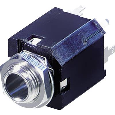 Rean AV NYS232 Klinken-Steckverbinder 6.35 mm Buchse, Einbau vertikal Polzahl: 3 Stereo Schwarz 1 St.