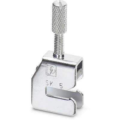Metallklemme mit Schraube, zur Befestigung an einer Kante oder einem Tisch, geeignet für den industriellen Einsatz.