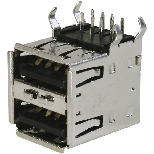 Thumbnail - USB-Einbaubuchse 2.0 - Dual Port Buchse, Einbau TC-A-USB A-2P-203 USB A 1586531 TRU COMPONENTS Inhalt: 1 St.