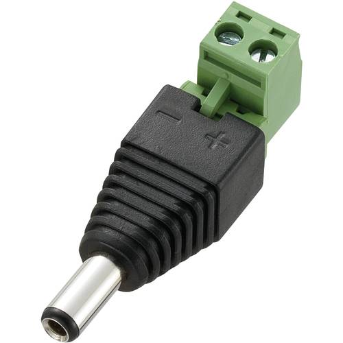 TRU COMPONENTS DC-11M-WT Niedervolt-Steckverbinder Stecker, gerade 5.5 mm 2.5 mm 1 St.