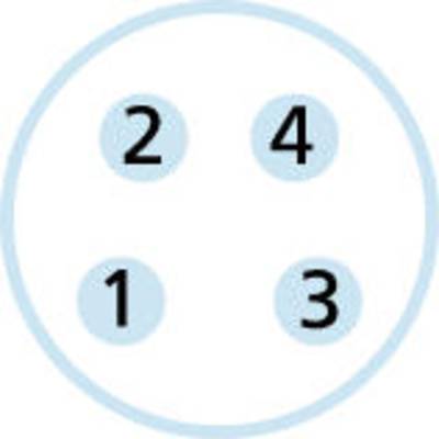 'Circle' mit vier nummerierten blauen Punkten: 1 unten links, 2 oben links, 3 unten rechts, 4 oben rechts.