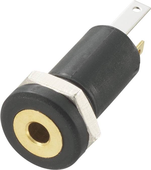 TRU COMPONENTS 1572251 Klinken-Steckverbinder 2.5 mm Buchse, Einbau vertikal Polzahl: 3 Stereo Schwarz 1 St.