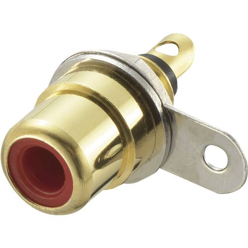 TRU COMPONENTS 716947 Cinch-Steckverbinder Buchse, Einbau vertikal Polzahl: 2 Rot 1 St.