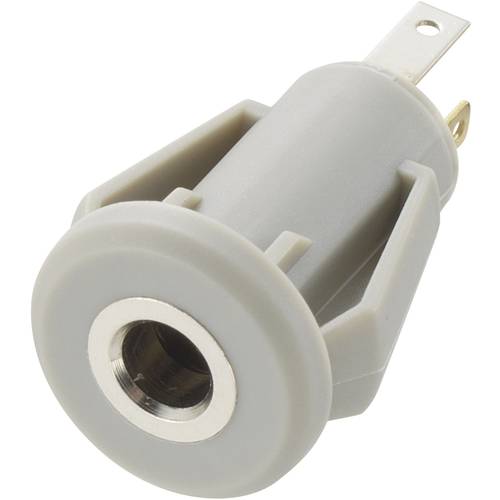 TRU COMPONENTS 718501 Klinken-Steckverbinder 3.5 mm Buchse, Einbau vertikal Polzahl: 4 Stereo Grau 1 St.