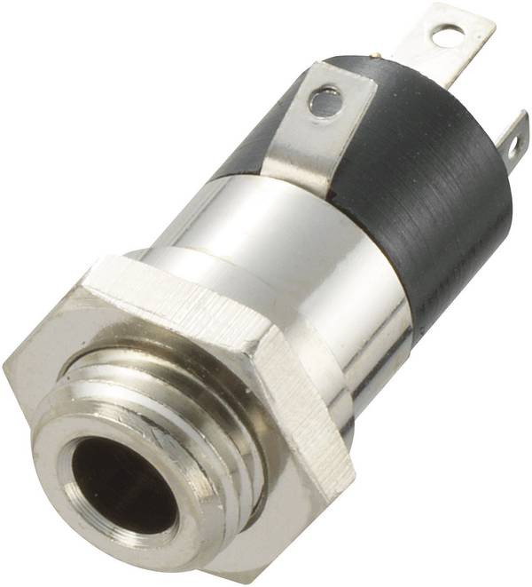 TRU COMPONENTS 718612 Klinken-Steckverbinder 3.5 mm Buchse, Einbau vertikal Polzahl: 4 Stereo Silber 1 St.
