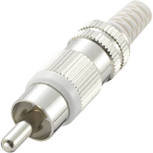 TRU COMPONENTS 719332 Cinch-Steckverbinder Stecker, gerade Polzahl: 2 Weiß 1 St.