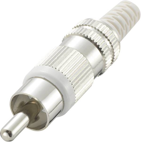 TRU COMPONENTS 719332 Cinch-Steckverbinder Stecker, gerade Polzahl: 2 Weiß 1 St.