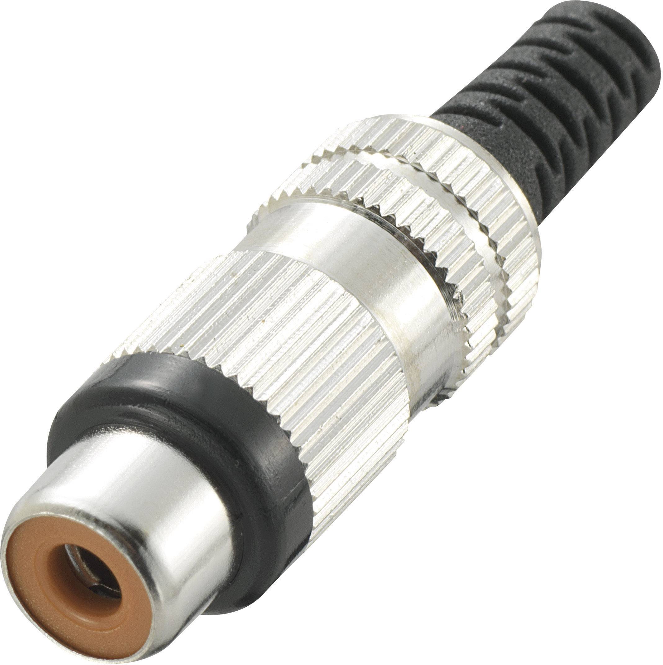 TRU COMPONENTS 719369 Cinch-stik Tilslutning, lige Poltal: 2 Sort 1 stk