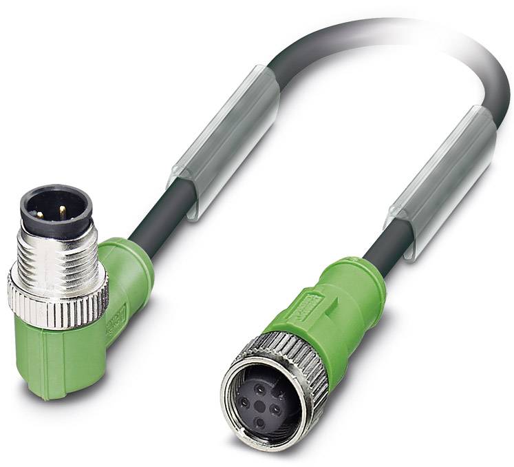 Phoenix Contact 1544950 Sensor-/Aktor-Steckverbinder, konfektioniert M12 Stecker, gewinkelt, Buchse, gerade 5.00 m Polza...