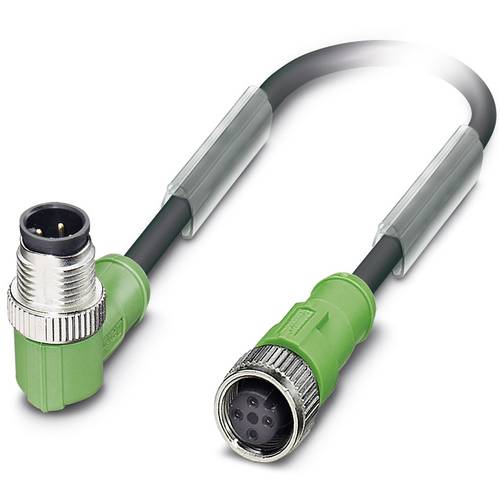 Phoenix Contact 1544950 Sensor-/Aktor-Steckverbinder, konfektioniert M12 Stecker, gewinkelt, Buchse, gerade 5.00 m Polza...