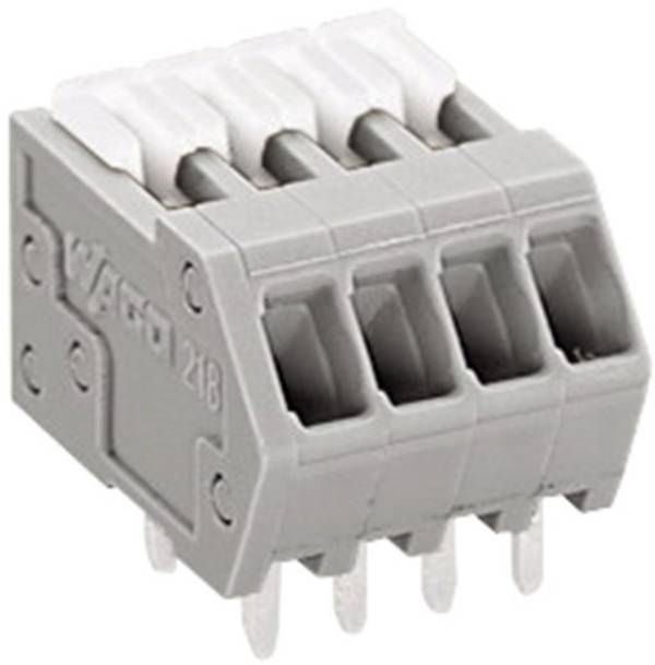 WAGO 218-104 Federkraftklemmblock 0.50 mm² Polzahl 4 Grau 1 St.