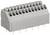 Ein grauer, mehrpoliger Steckverbinder mit vertikalen Anschlussklemmen, geeignet für elektronische Schaltungen und Geräte.