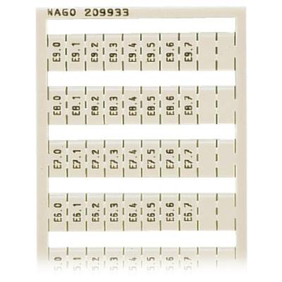 WAGO 209-933 Bezeichnungskarten Aufdruck: E0.0 E0.1 - E9.6, E9.7 5 St.