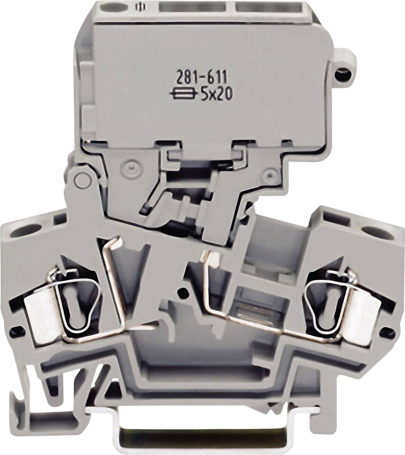 WAGO 281-611 Sikringsklemme 8 mm Trækfjeder Belægning: L Grå 1 stk