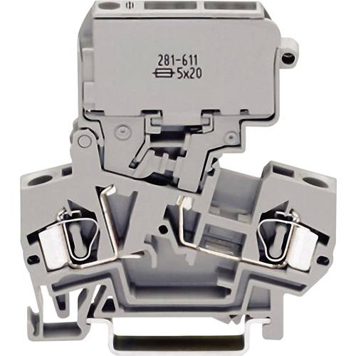 WAGO 281-611 Sicherungsklemme 8 mm Zugfeder Belegung: L Grau 1 St.