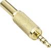 TRU COMPONENTS 1578821 Klinken-Steckverbinder 3.5 mm Stecker, gerade Polzahl: 4 Stereo Gold 1 St.