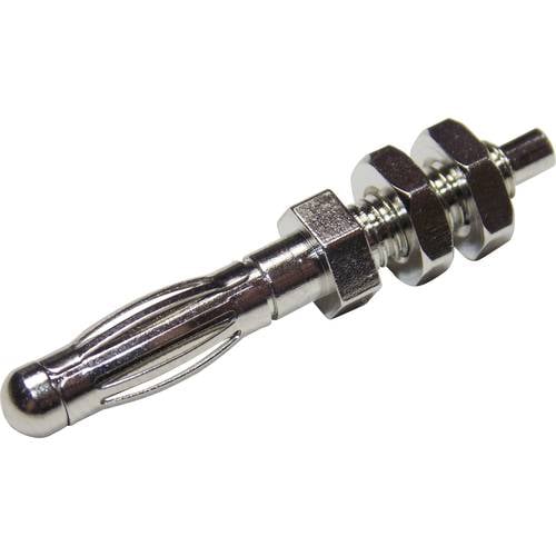 TRU COMPONENTS TC-R8-B2H Bananenstecker Stecker, gerade Stift-Ø: 4 mm Silber 1 St.