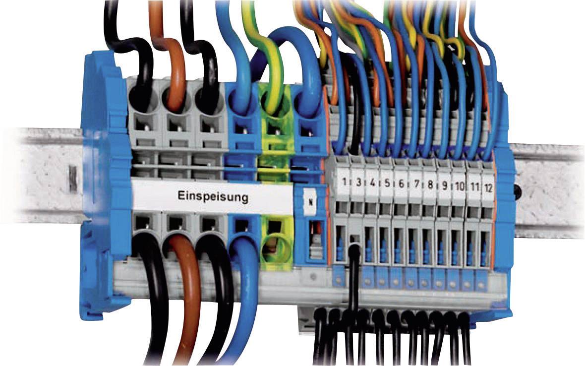 WAGO 821-104 Fordeler-rækkeklemme Grå, Blå , Grøn, Gul 1 Set