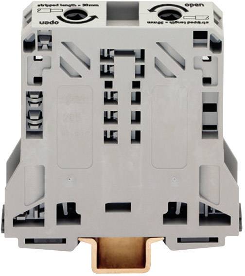 WAGO 285-150 Gennemgangsklemme 20 mm Trækfjeder Belægning: L Grå 1 stk