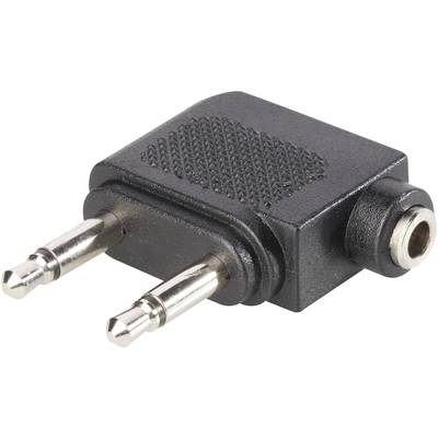 BKL Electronic 1102031 1102031 Klinke Audio Y-Adapter [1x Klinkenbuchse 3.5 mm - 2x Klinkenstecker 3.5 mm] Schwarz