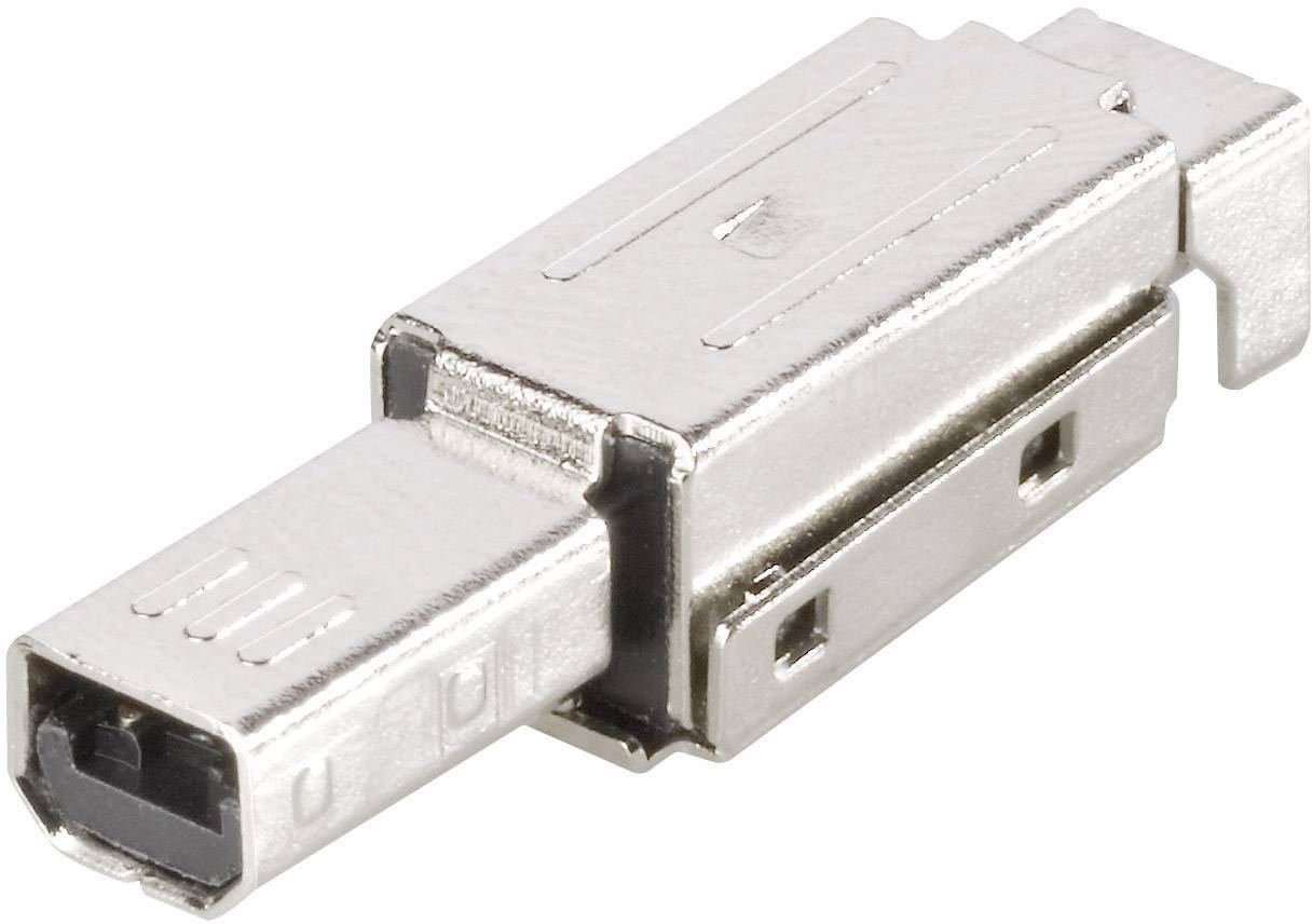Ein silberner SFP-Transceiver mit rechteckiger Form und Steckkupplung. Verwendet zur Verbindung von Netzwerkgeräten über Glasfaser.