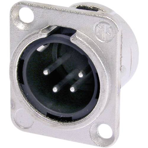 Neutrik NC4MDL1 XLR-Steckverbinder Flanschstecker, Kontakte gerade Polzahl: 4 Silber 1 St.