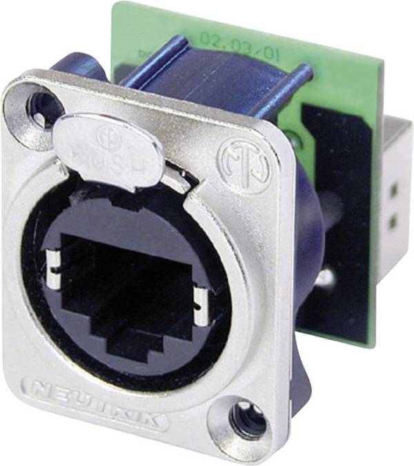 Neutrik NE8FDP RJ45 Datensteckverbinder etherCon® D Serie NE8FDP Buchse, gerade NE8FDP Pole: 8P8C Polzahl Sensoren 8P8C Nickel 1 St.