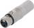 Ein silberner XLR-Stecker mit drei Pins.