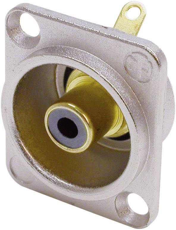 Neutrik NF2D0 Cinch-stik Flangetilslutning, kontakter lige Poltal: 2 Sølv, Sort 1 stk