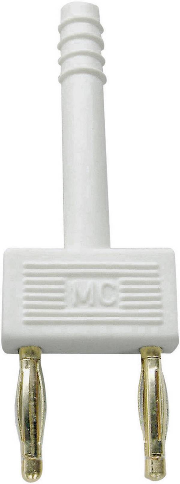Stäubli KS2-10L Verbindungsstecker 2 mm weiss vergoldet mit Isoliergriff