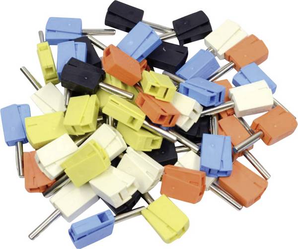 WAGO 215-111 Bananenstecker Stecker, gerade Stift-Ø: 4 mm Schwarz, Gelb, Blau, Weiß, Orange 50 St.