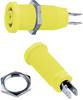Stäubli XEB-1R Sicherheits-Einbaubuchse 4 mm gelb mit Sechskantmutter und Flachstecker 4,8 mm