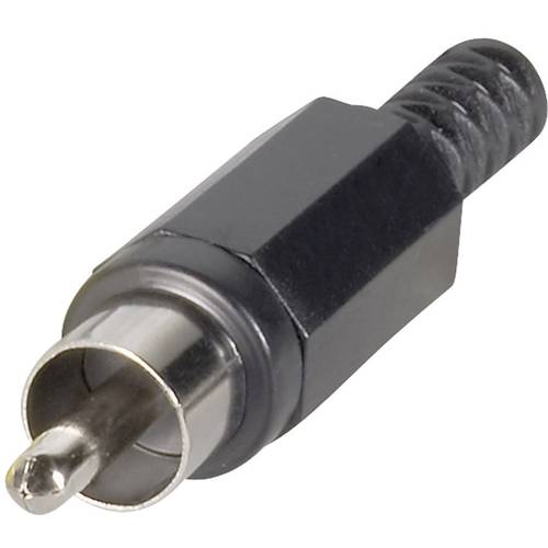 BKL Electronic 072137/T Cinch-Steckverbinder Stecker, gerade Polzahl: 2 Schwarz 1 St.