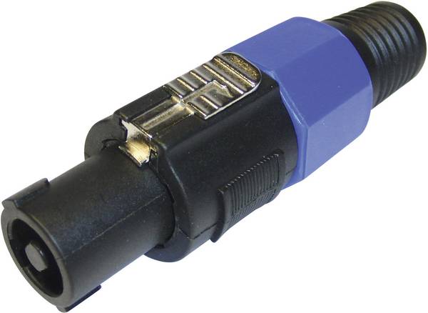 Cliff FM1245 Lautsprecher-Steckverbinder Stecker, gerade Polzahl: 4 Schwarz, Blau 1 St.