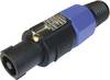 Cliff FM1245 Lautsprecher-Steckverbinder Stecker, gerade Polzahl: 4 Schwarz, Blau 1 St.