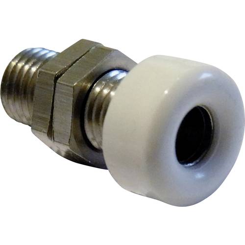 Schnepp Laborbuchse Buchse, Einbau vertikal Stift-Ø: 4 mm Weiß 1 St.