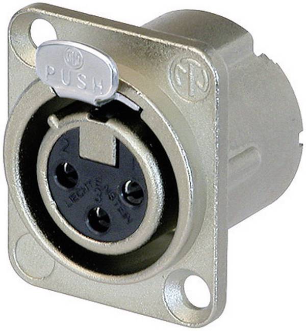 Neutrik NC3FD-LX XLR-Steckverbinder Flanschbuchse, Kontakte gerade Polzahl: 3  Silber 1 St.