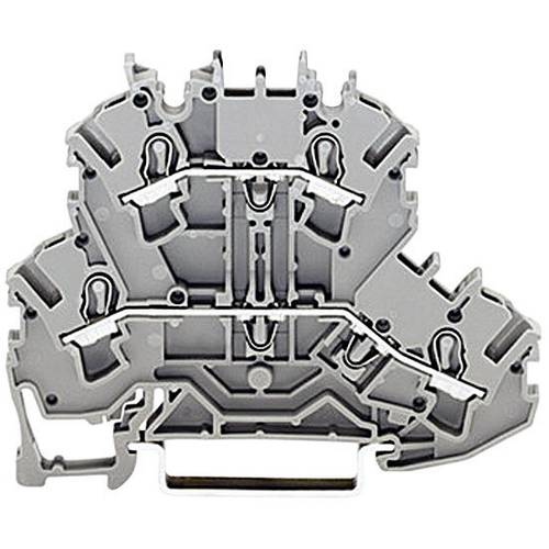 WAGO 2002-2203 Doppelstock-Durchgangsklemme 5.20 mm Zugfeder Belegung: L, N Grau 1 St.
