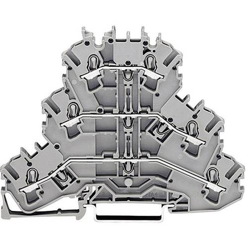 WAGO 2002-3201 Dreistock-Durchgangsklemme 5.20 mm Zugfeder Belegung: L, L, L Grau 1 St.