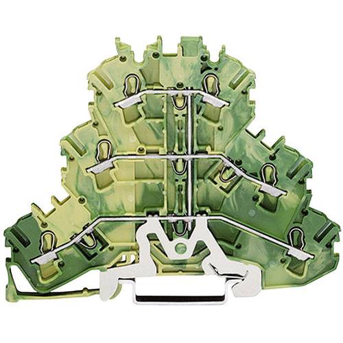 WAGO 2002-3207 Dreistock-Durchgangsklemme 5.20 mm Zugfeder Belegung: PE Grün, Gelb 1 St.