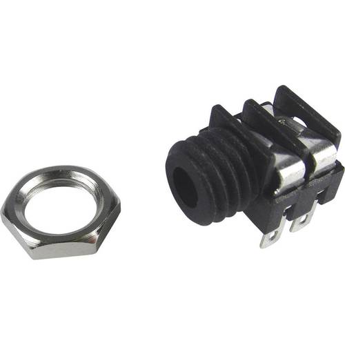 Cliff FCR1291 Klinken-Steckverbinder 3.5 mm Buchse, Einbau horizontal Polzahl: 2 Mono Schwarz 1 St.